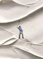 Snow Golf on Snowfield Wall Art Sport White Room Decor by Knife 01 detail texture